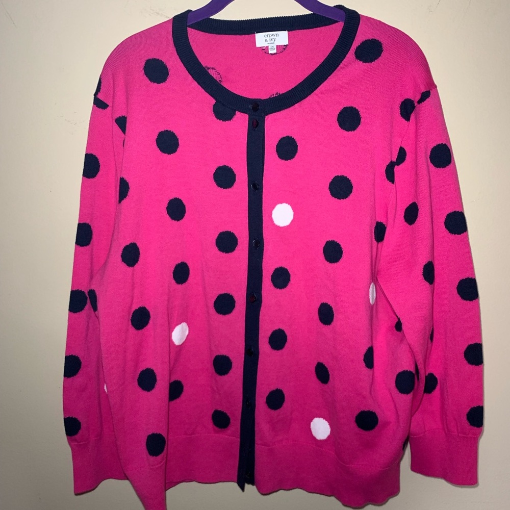 Crown & Ivy Polka Dot cardigan